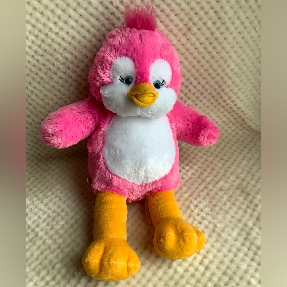 Build A Bear Workshop Pink White Plush Duck Chick Penguin Stuffed Animal 2013